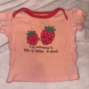 Strawberry Print Pink Kids Shirt